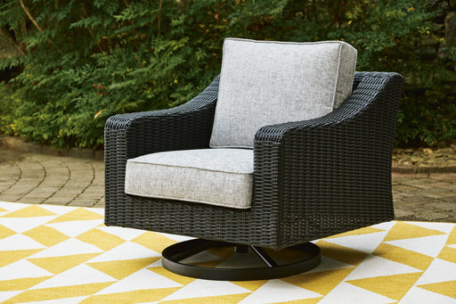 Beachcroft Outdoor Swivel Lounge with Cushion - Sweet Furniture (Columbus, Ohio)