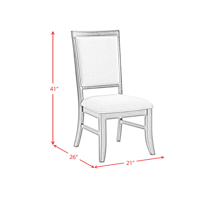 Phillipe Dining Side Chair with Grey Fabric in Cherry (2 Per Carton) - Sweet Furniture (Columbus, Ohio)