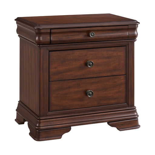 Phillipe 3-Drawer Nightstand With USB in Cherry - Sweet Furniture (Columbus, Ohio)