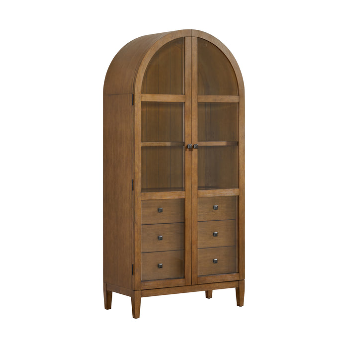 Portico Display Cabinet in Brown Oak
