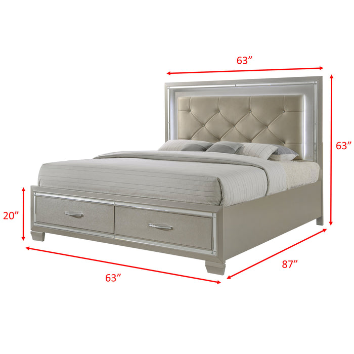 Platinum Platform Storage Bedroom Set - Sweet Furniture (Columbus, Ohio)