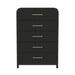 Ridgemont 5-Drawer Chest in Black with Grain - Sweet Furniture (Columbus, Ohio)