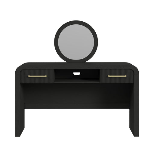 Ridgemont Dressing Table and Mirror in Black with Grain - Sweet Furniture (Columbus, Ohio)