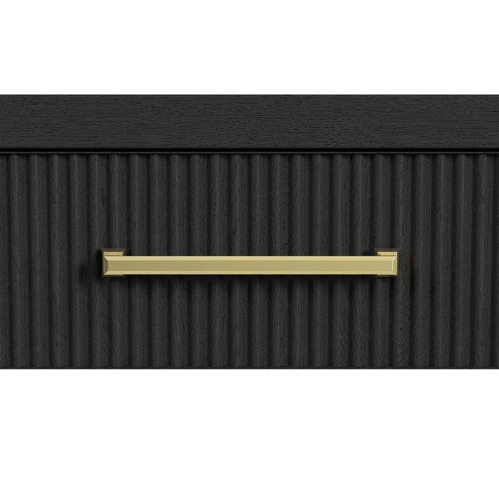 Ridgemont 2PC Occasional Table Set in Black with Grain-Coffee Table & End Table