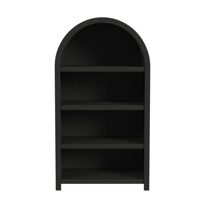 Ridgemont Open Bookcase in Black with Grain