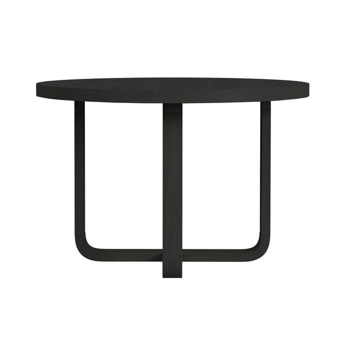Ridgemont Round Dining Table in Black with Grain