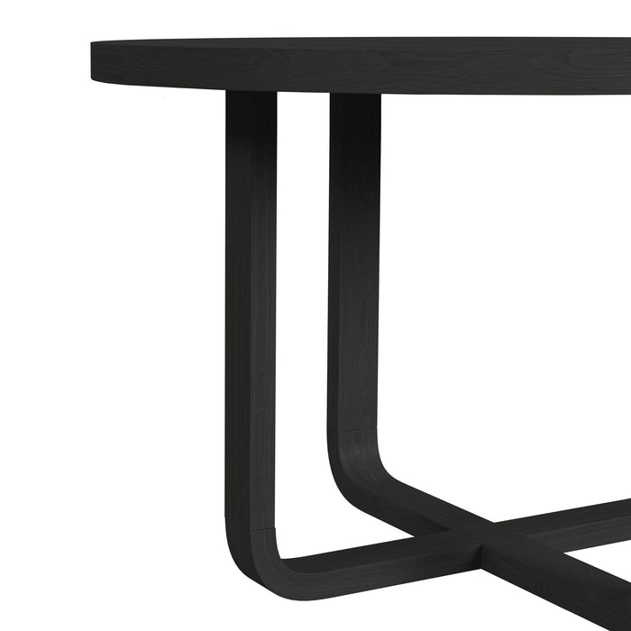 Ridgemont Round Dining Table in Black with Grain