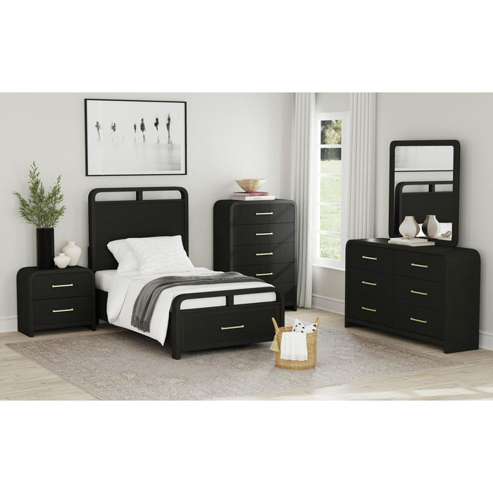 Ridgemont Storage Bedroom Set in Black with Grain - Sweet Furniture (Columbus, Ohio)