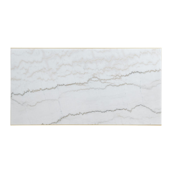 Riko Rectangular Coffee Table W/Gold Metal Leg - Sweet Furniture (Columbus, Ohio)