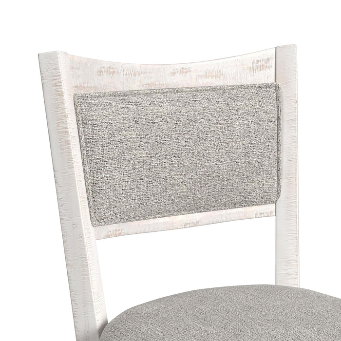 Rogen Rustic Swivel Bar Stool with Grey Fabric in Rustic White (2 Per Carton) - Sweet Furniture (Columbus, Ohio)