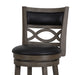 Manchester 29" Bar Stool W/Black Pu Cushions-Gray