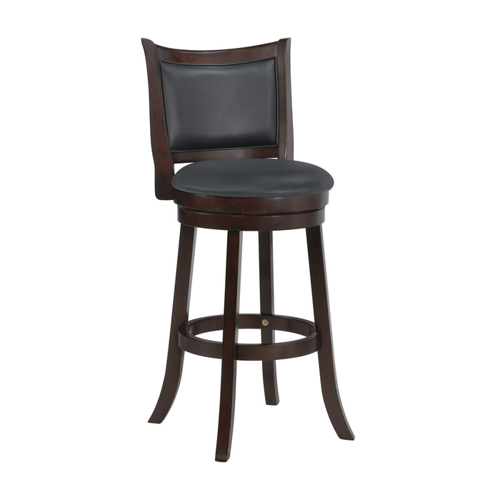 Bristol 29" Bar Stool W/Black Pu Cushions-Dk Brown