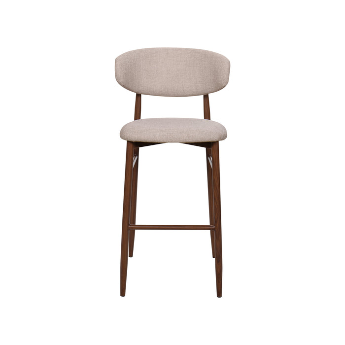 Royce Bar Chair W/ Walnut Metal Frame- Toast (2 Per Carton)