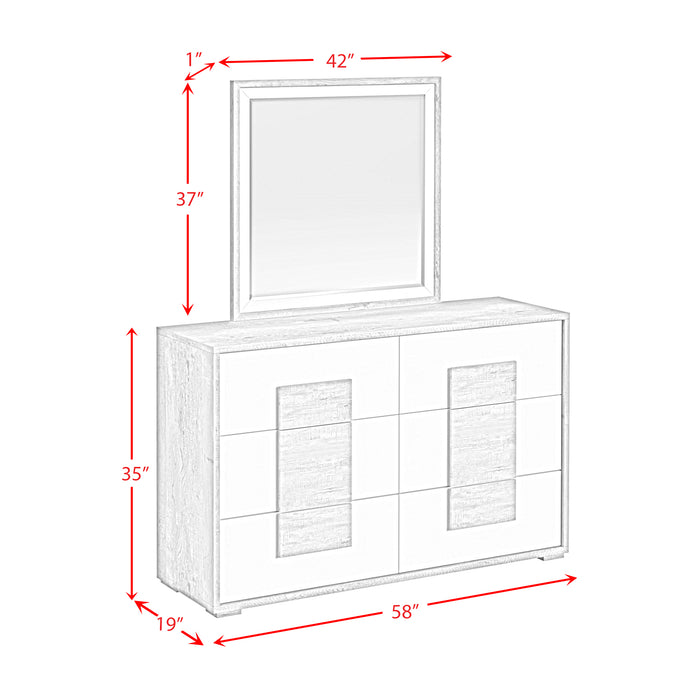 San Matteo Dresser and Mirror Set in Dual Tone - Sweet Furniture (Columbus, Ohio)