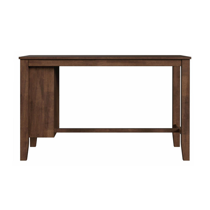 Santa Barbara Kitchen Island & 2 Counter Stools with Dark Grey Fabric in Walnut - Sweet Furniture (Columbus, Ohio)