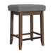 Santa Barbara Kitchen Island & 2 Counter Stools with Dark Grey Fabric in Walnut - Sweet Furniture (Columbus, Ohio)