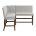 Seneca Counter 3PC Corner Bench with Grey Fabric in Brown - Sweet Furniture (Columbus, Ohio)
