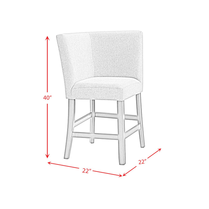 Seneca Counter 3PC Corner Bench with Grey Fabric in Brown - Sweet Furniture (Columbus, Ohio)