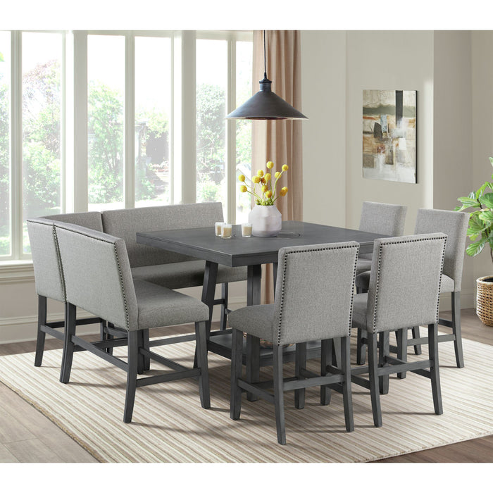 Seneca Counter Height Dining Set in Brown-Table and Four Chairs
