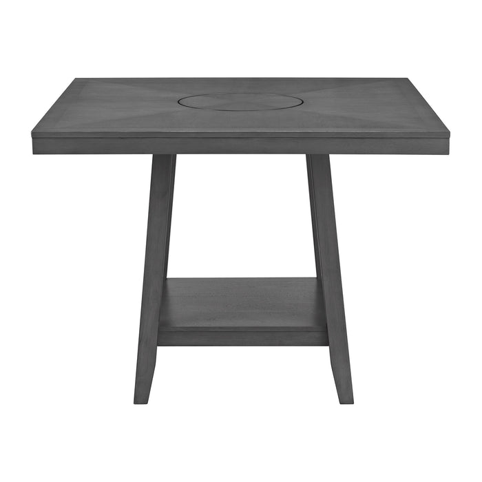 Seneca Square Counter Table with Lazy Susan in Grey