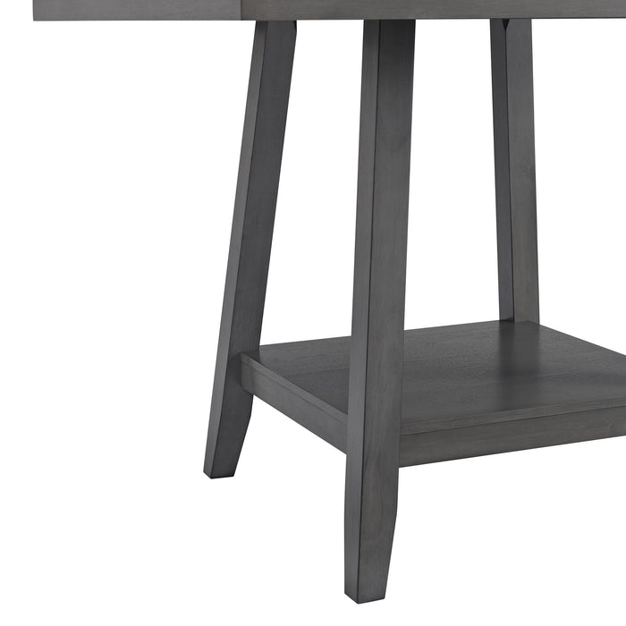 Seneca Square Counter Table with Lazy Susan in Grey