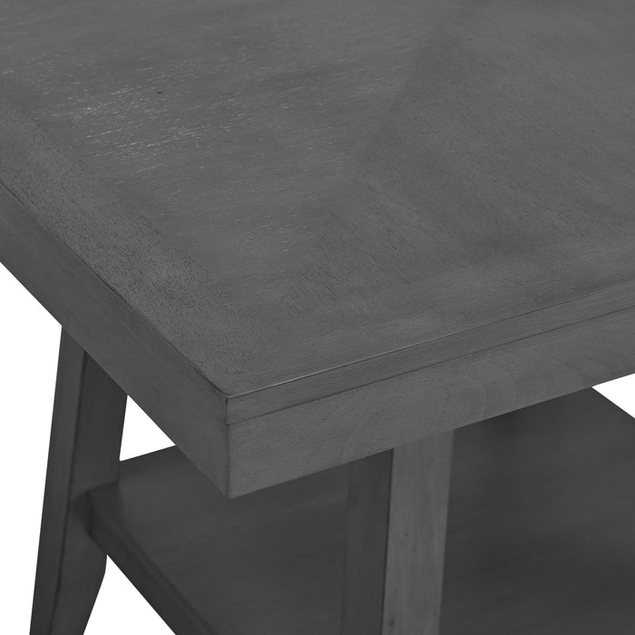 Seneca Square Counter Table with Lazy Susan in Grey