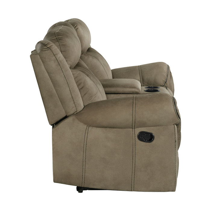 Sorrento Motion Loveseat with Console in T101 Brown - Sweet Furniture (Columbus, Ohio)