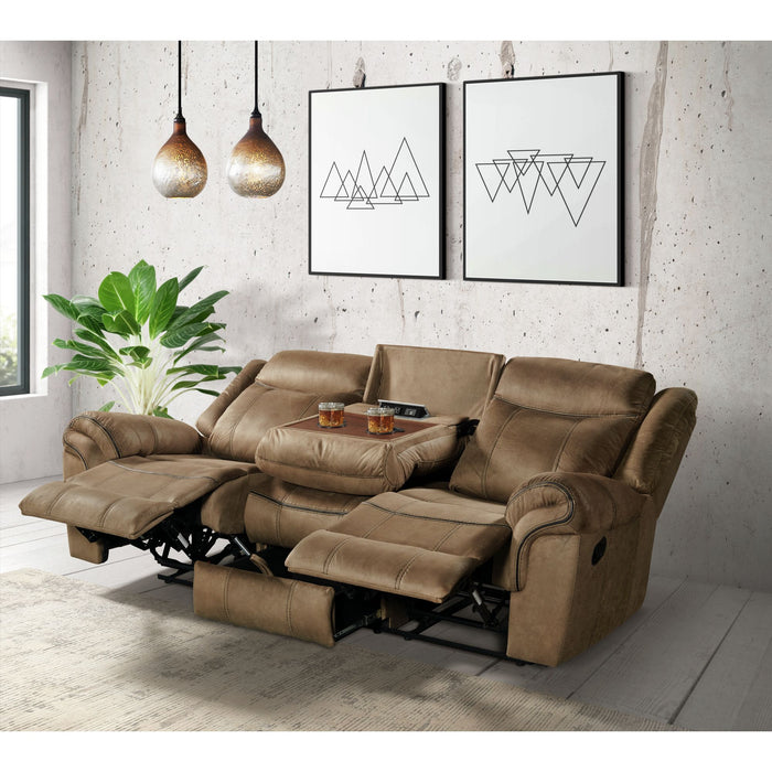 Sorrento Motion Sofa with Dropdown in T101 Brown - Sweet Furniture (Columbus, Ohio)