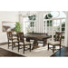 Stone 6PC Dining Set in Charcoal - Table, 4 Wooden Swril Back Side Chairs, & Pew Bench - Sweet Furniture (Columbus, Ohio)