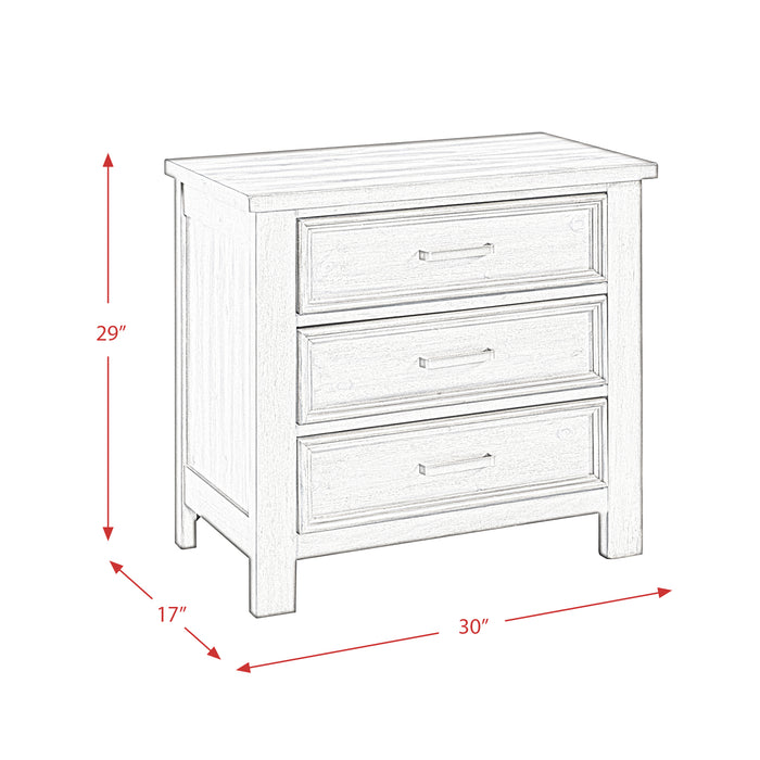 Sullivan 3-Drawer Nightstand in Drift Grey - Sweet Furniture (Columbus, Ohio)