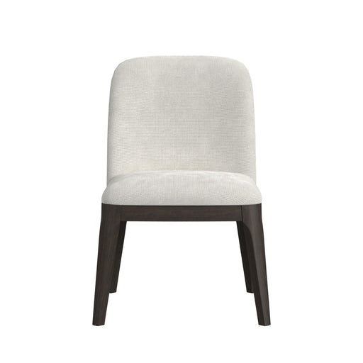 Sylvie Dining Side Chair with White Fabric in Dark Brown (2 Per Carton) - Sweet Furniture (Columbus, Ohio)