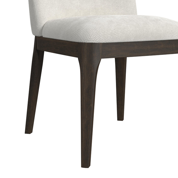 Sylvie Dining Side Chair with White Fabric in Dark Brown (2 Per Carton) - Sweet Furniture (Columbus, Ohio)