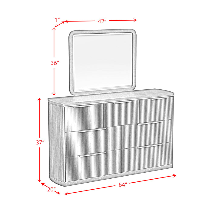 Sylvie Dresser and Mirror Set in Dark Brown - Sweet Furniture (Columbus, Ohio)
