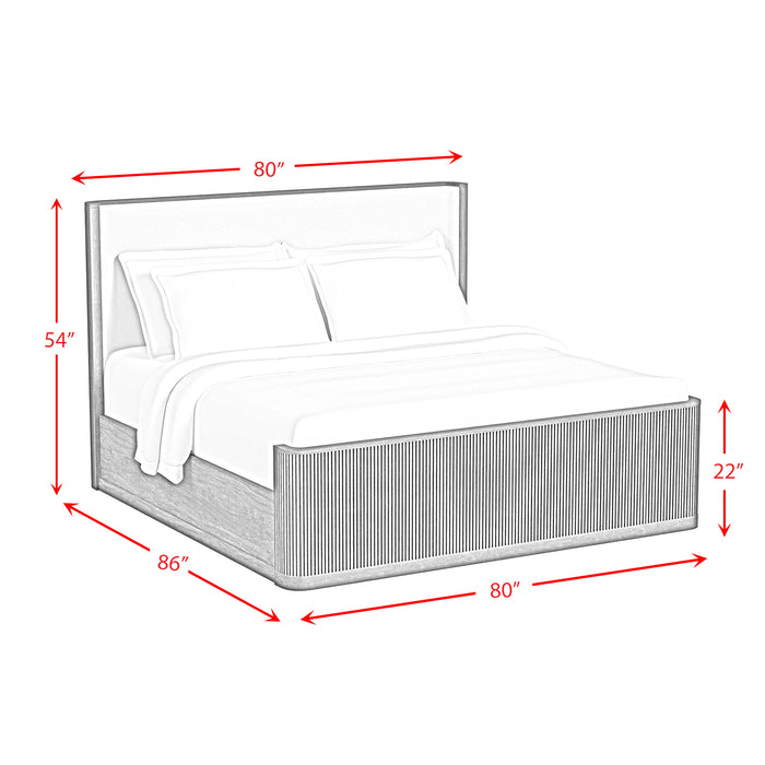 Sylvie UPH Bed with White Fabric - Sweet Furniture (Columbus, Ohio)