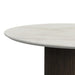 Sylvie Round Dining Table with White Faux Marble Top in Dark Brown - Sweet Furniture (Columbus, Ohio)