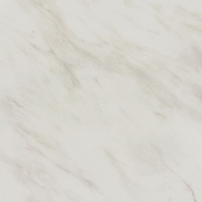 Sylvie Round End Table with White Faux Marble Top and Base in Dark Brown - Sweet Furniture (Columbus, Ohio)