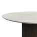 Sylvie Round Coffee Table with White Faux Marble Top and Base in Dark Brown - Sweet Furniture (Columbus, Ohio)