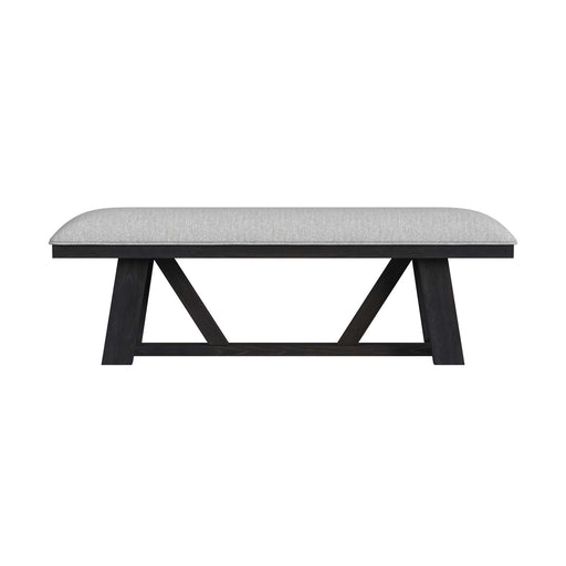 Transcend Dining Bench with Light Grey Fabric in Charcoal - Sweet Furniture (Columbus, Ohio)