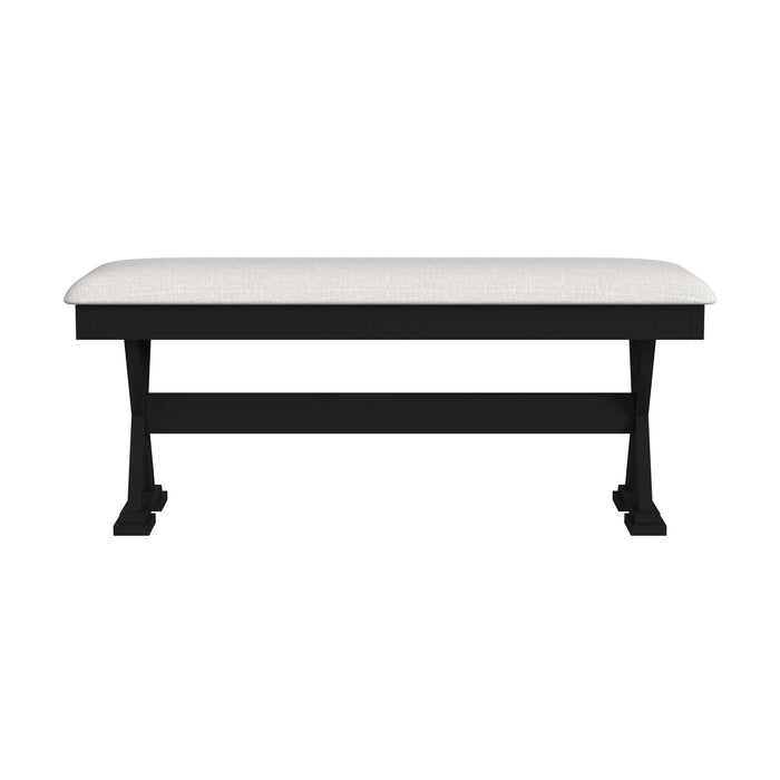 Tulane 6PC Dining Set with Table, 4 Chairs, and Bench in Oak and Black