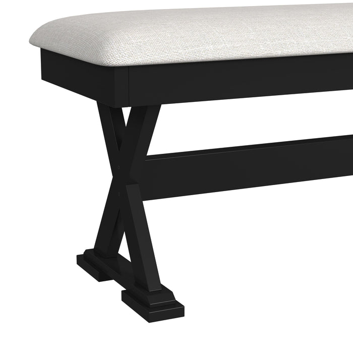 Tulane 6PC Dining Set with Table, 4 Chairs, and Bench in Oak and Black