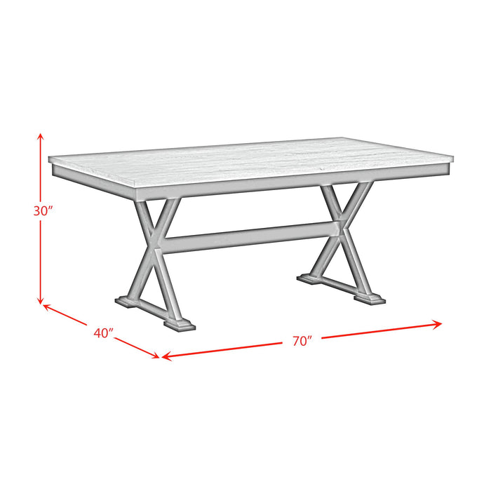 Tulane 6PC Dining Set with Table, 4 Chairs, and Bench in Oak and Black