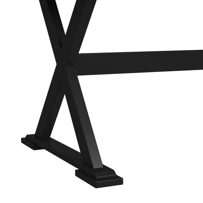 Tulane 6PC Dining Set with Table, 4 Chairs, and Bench in Oak and Black