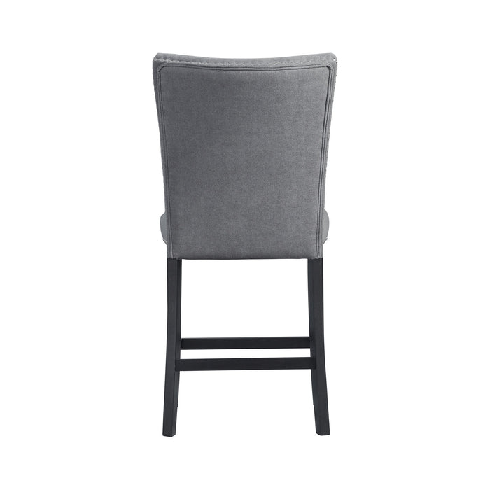 Tuscany Counter Linen Nailhead Side Chair (2 Per Pack) - Charcoal - Sweet Furniture (Columbus, Ohio)