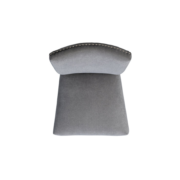 Tuscany Counter Linen Nailhead Side Chair (2 Per Pack) - Charcoal - Sweet Furniture (Columbus, Ohio)