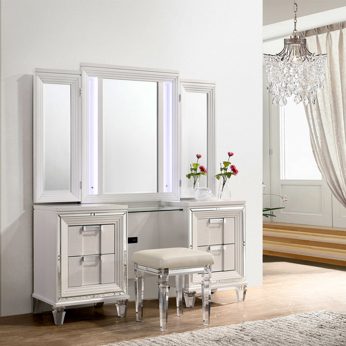 Twenty Nine Dressing Set w/LED & USB Plug White - Sweet Furniture (Columbus, Ohio)