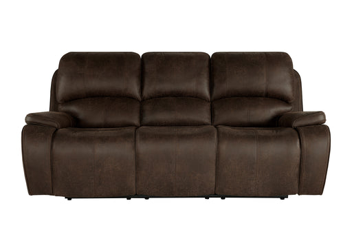 Brookings Sofa W/Dual Recliner-Brown