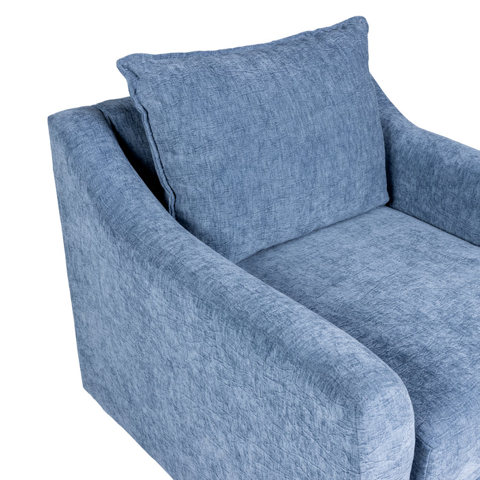 Sylvie Swivel Chair-Blue Slate