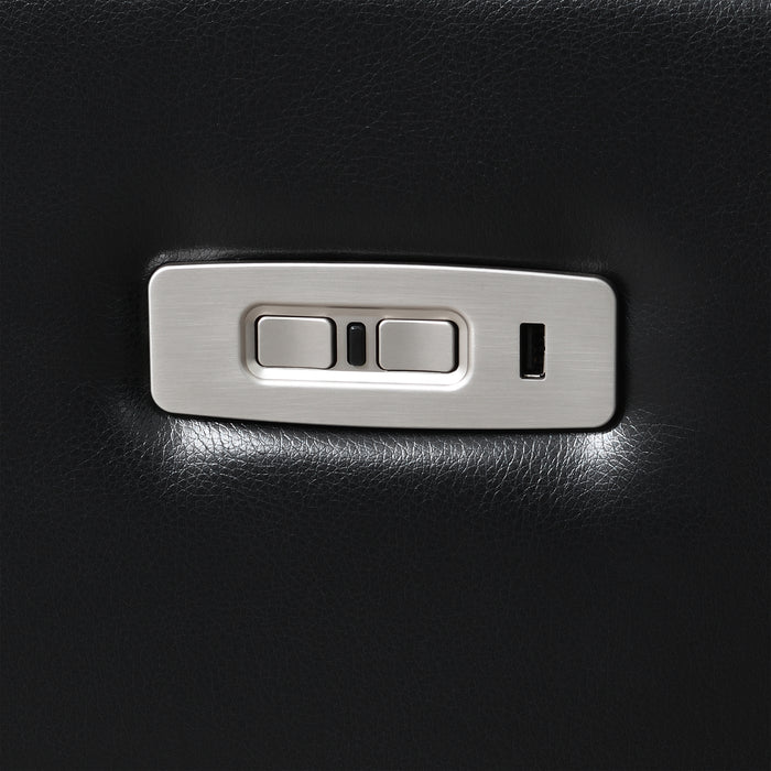 Orion Ii Glider Recliner W/ Pwr Fr & Hr-Black