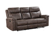 Quade Sofa W/Dual Recliner-Mocha