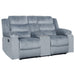Willow Console Loveseat W/ Dual Recliners-Gray